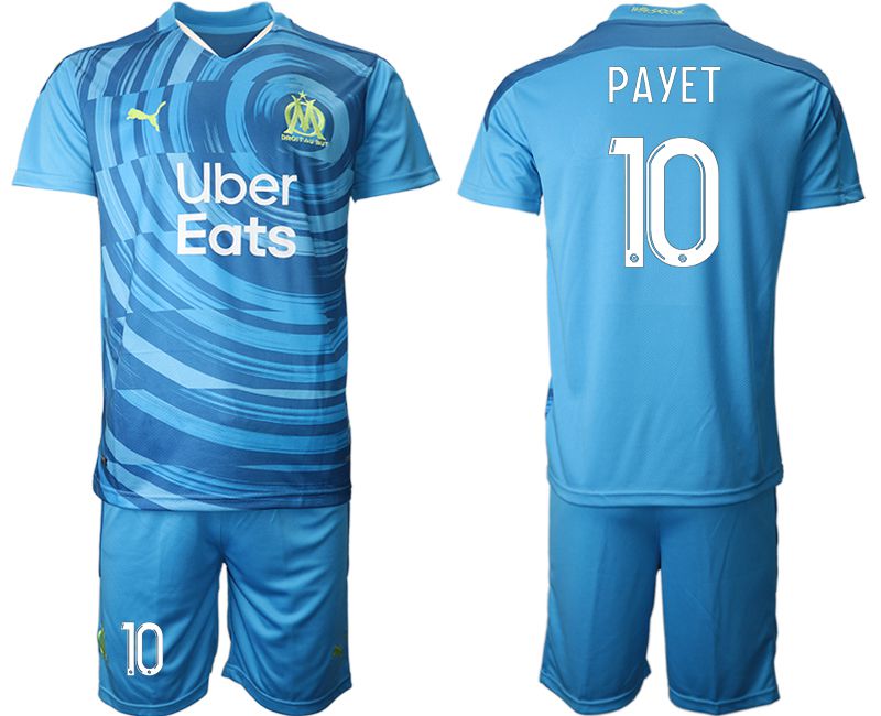 Men 2020-2021 club Olympique de Marseille away #10 blue Soccer Jerseys